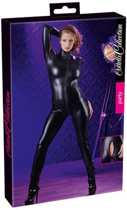 Cottelli Collection – Extravagante Catsuit met Lange Mouwen en Rits voor een Kinky Uitstraling – Maat M – Zwart — thumbnail 7