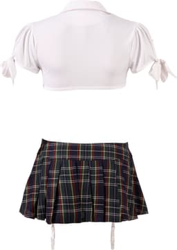 Cottelli Collection – Stout School Meisje Set met Rok en Top voor Ondeugende Meiden – Maat XL – Wit — thumbnail 7