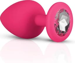 Siliconen Buttplug Met Diamant - Roze — thumbnail 7