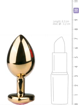 EasyToys - Buttplug met Hartje - Sex Toys voor Mannen en Vrouwen - Buttplugs - Goud/Roze — thumbnail 4