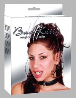 Bad Kitty – Kunstlederen Halsband met O-Ring om Slaven In Toom te Houden Verstelbaar – Zwart — thumbnail 5