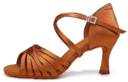Latijnse Dansschoenen Dames Open Teen voor Tango en Salsa - Professionele Danspraktijk Schoenen met Suede Zool — thumbnail 5