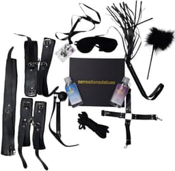 Sensationsdeluxe - Kado box - BDSM Set - Normaal Glijmiddel 100 ml - Anaal glijmiddel 100 ml - Verrasing pakket - Bondage set — thumbnail 1