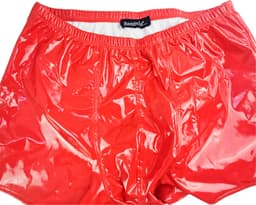 BamBella ® - Boxer short Maat S/M Datex Rood (Latex en stof SM kleding BDSM erotische heren kleding ondergoed lingerie onderbroek zwart — thumbnail 2