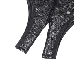 Zeloria Kanten Slip met Open Kruis en Strikdetail – Zwart – Dames Lingerie Slip met Bandjes – S — thumbnail 3