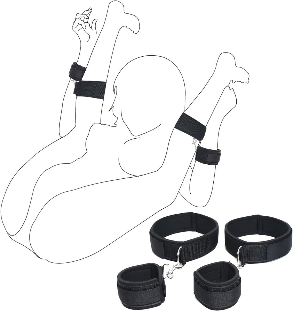 Core® Benenspreider bdsm - Seksspeeltjes voor Koppel – Erotiek Toys - Sex Sling – Love Swing – Zwart - 16cm x 10cm x 6cm — afbeelding 1