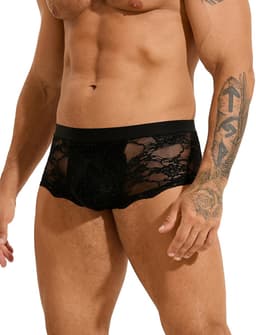 Zeloria Heren Kant Boxer – Transparante Erotische Lace Boxershort – Zwart – L – Stretch & Comfort — thumbnail 15
