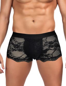 Zeloria Heren Kant Boxer – Transparante Erotische Lace Boxershort – Zwart – S – Stretch & Comfort — thumbnail 12