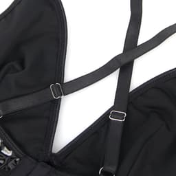 Latex Wetlook Sexy Jurkje – Lingerie Erotisch – Zwart – Lingerie Setje – Luxe Lingerieset – Leren PU Lingerie Jurkje – Leatherlook – Verleidelijk & Mysterieus – Inclusief Chocker – Kinky – BDSM – Festival Outfit – Clubwear – Wasteland – S, M, L, XL — thumbnail 11