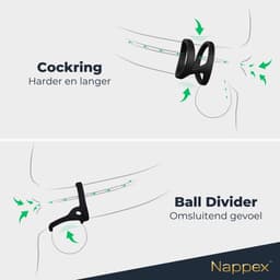 Cockring Siliconen - Nappex™ Uru Penisring voor een Hardere Erectie [Discreet Verzonden] - Rekbare Ballstretcher - Sex Toys voor Mannen en Koppels - Kamasutra - BDSM - Seksspeeltjes Zelf Aftrekken - Erotiek — thumbnail 7