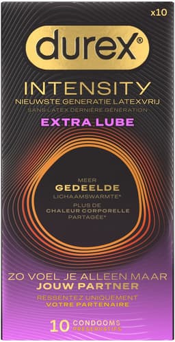 Durex Intensity Extra Glijmiddel Condooms - 10 stuks - Nieuwste generatie ultradunne, latexvrije condooms – Gedeelde lichaamswarmte — thumbnail 6