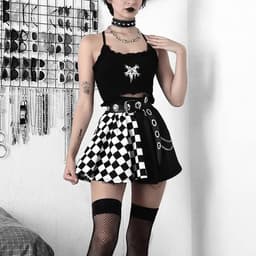 Gothic rok dames zwart kant hoge taille A-lijn minirok steampunk cosplay — thumbnail 3