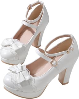 Leuke Boog Hakken Mary Janes Schoenen voor Dames - Jurk Platform Strappy Hoge Hakken Kawaii — thumbnail 7