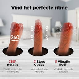 Rosebay Vibrerende Dildo met Afstandsbediening 20 cm - Stotende Dildo - Dildo met Zuignap - Dildo Vibrator voor Vrouwen - Wit — thumbnail 6