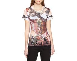 Dames T-shirt Korte Mouwen Steampunk Stijl Uniek Design