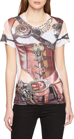 Dames T-shirt Korte Mouwen Steampunk Stijl Uniek Design — thumbnail 1