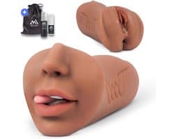 ME'ADAM Melange™ - 3D Realistische Masturbator - Inclusief opbergtas & glijmiddel - 3 in 1 - Vagina, Anus & Mond - Sex toys voor mannen - Realistische vagina - Pocket Pussy - Kunstvagina - Masturbator Voor Man