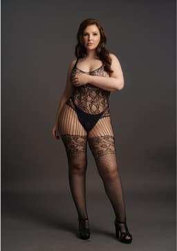 Shots - Le Désir Bodystocking met Kant en Visnet - Plus Size black OSX — thumbnail 3