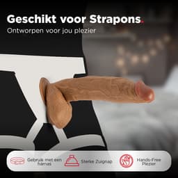 Rosebay XXL Dildo - Grote Dildo - Reusachtige Dildo - Realistische Dildo met Balzak - Dildo met Zuignap - Dildo voor Mannen en Vrouwen - XL Dildo - 31 cm - Licht Bruin — thumbnail 5