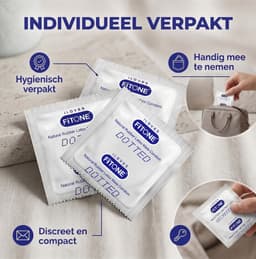 condoom mix pack –36 stuks –condooms met ribbels– condooms noppen – condooms naturel – 3 varianten– condooms met glijmiddel – condooms 52mm – FiTONE — thumbnail 3