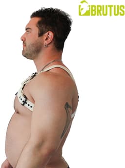 BRUTUS Vegan Bulldog Harness White-White S/M — thumbnail 4