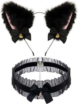 Oneay BDSM Speelgoedset – Anaalplug met Vossenstaart, Halsband, Tepelklemmen & Kattenoortjes – Rollenspel Set voor Beginners (Vrouwen) - Zwart — thumbnail 3