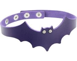 Bdsm collar purple - 1 stuk - imitatieleder - verstelbaar - ca. 38 cm