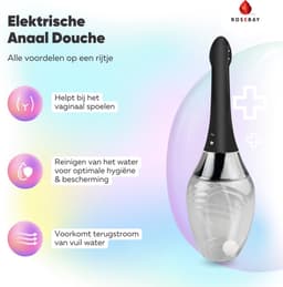 Rosebay Elektrische Intieme Douche - Anaal Douche- Vaginale vaginaal - Spoelen - Deluxe - Klysma set - Shower mannen en vrouwen Constipatie darmreiniging - Zwart — thumbnail 2