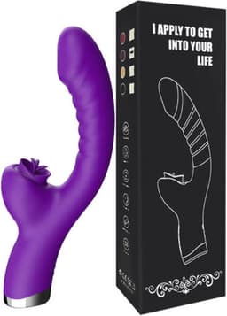 paarse Dubbele Penetratie Vibrator - Luchtdruk Vibrator - Clitoris & G Spot stimulator - Krachtig - Vibrators - Vibrators voor vrouwen - Sex toys voor koppels - Vibrator - Discreet Bezorgde -Licking Sucking - sex speeltjes — thumbnail 6