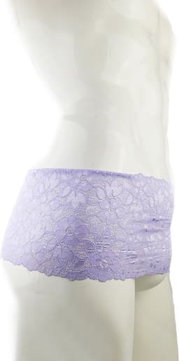 BamBella® Slip Paars lila open kruis kant voor mannen - S/M - doorzichtig Erotische onderbroek Sexy Lingerie Heren - Zwart mannen ondergoed slip — thumbnail 2