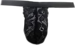 BamBella® Slip kant voor mannen - S/M - ring doorzichtig Erotische Sexy Lingerie Heren - Zwart mannen ondergoed slip — thumbnail 3