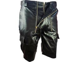 BNDGx® - Korte Broek Heren - Maat S - Open kruis Erotische Sex kleding - Nep Leer BDSM porno outfit Man Rollenspel kleding