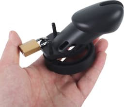 Banoch | Cockcage Black | siliconen | zwarte Chastity Cage met 5 ringen | small / medium — thumbnail 3