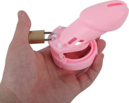 Banoch | Cockcage Pink | siliconen | roze Chastity Cage met 5 ringen | small / medium — thumbnail 3