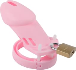 Banoch | Cockcage Pink | siliconen | roze Chastity Cage met 5 ringen | medium / large — thumbnail 15