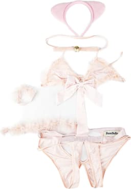 BamBella ® Sexy Cosplay Rollenspel kleding - Onesize - outfit dames Sex kitten kat pak Wit — thumbnail 6