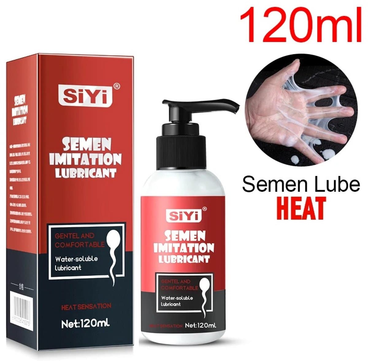 SIYI® | Nepsperma | Sperma Glijmiddel | Water Based | Realistisch Nep Sperma Glijmiddel |Sex Lube - Hybride Glijmiddel - Veilig voor Condooms - Ook voor Massage | Porn Sperma Valse Sperma Waterbasis Glijmiddel Met Doseerpomp | 120 ml — afbeelding 1