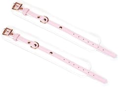 Liebe Seele - Fairy - Leren Enkelboeien - Rosé-Gouden Hardware - Roze/Wit — thumbnail 5