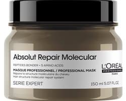 L’Oréal Professionnel Absolut Repair Molecular Rinse-Off Masker – Herstellende en versterkende werking - Voor zeer beschadigd haar - 150ml
