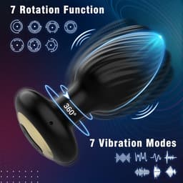 Lzwintrading - Buttplug Vibrator met Afstandsbediening - 360° Rotatie Functie - Vibrators voor Vrouwen & Mannen - Prostaat Stimulator -Butt Plug met 7 Vibratie Standen - Sex Toys voor Koppels - Anale Speeltjes - Vibrerende Buttplug - Anaal Dildo — thumbnail 8