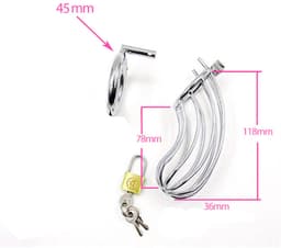 Quick Relief - Chastity Cage No-Relief™ - Kuisheidskooi - Metaal - Kuisheidskooi voor Mannen - Staal - Chastity cage - Deluxe Sissy - Cock Cage - Zilver — thumbnail 6