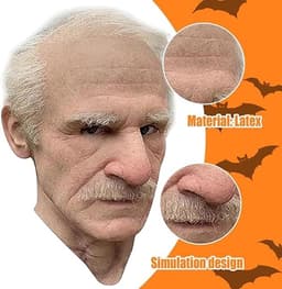 Unyqoos® Realistisch oud mannenmasker voor Halloween en cosplay evenementen — thumbnail 2