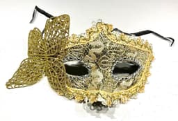Venetiaans Masker - Maskerade Masker- Kantpatroon - Goud/Zilver — thumbnail 1
