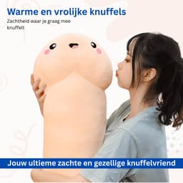 JustValue Penis Knuffel - 90 cm - Erotiek - Bodypillow - Piemel - Zacht - Kussen - Sex Toy - Beige - Vanille - Blank — thumbnail 6