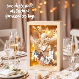 Romantisch geldcadeau met eeuwige bloemen en houten doos voor hem en haar — thumbnail 4