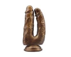 Dubbele dildo (bruin) - dubbele penetratie - dildo's - sextoys