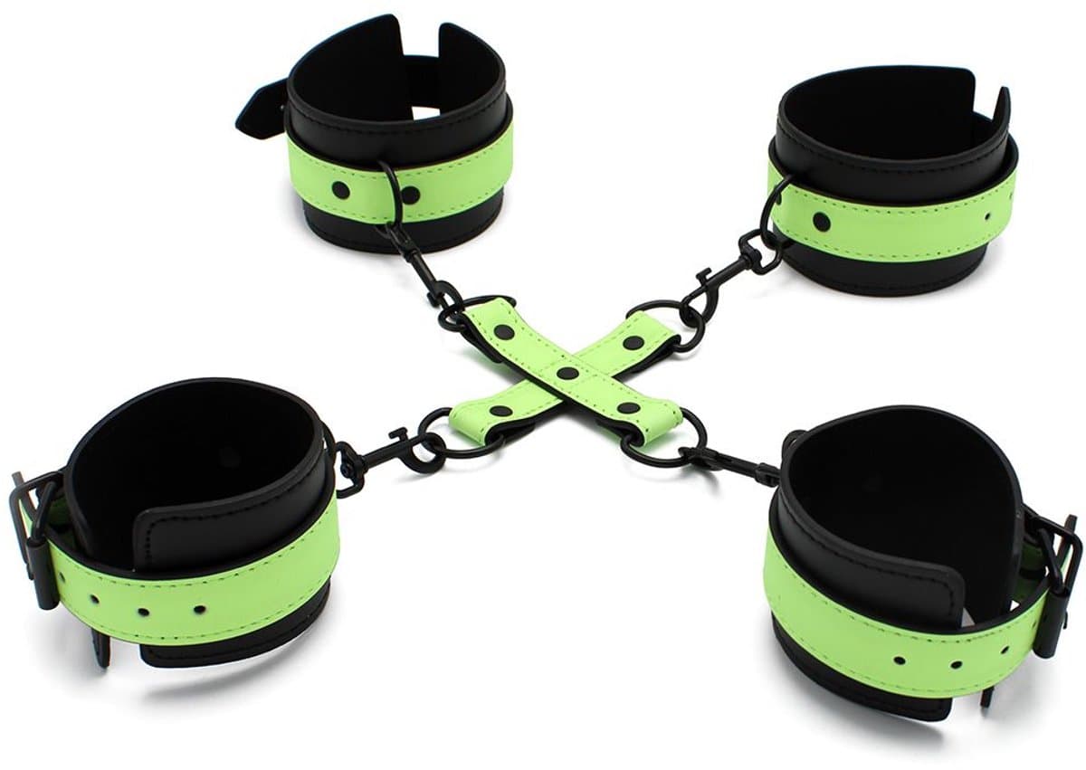 Kiotos - Glow in the Dark - Boeienset - Polsboeien Handboeien en Hogtie Set — afbeelding 1