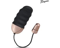 Teazers - Geribbeld Vibratie Eitje - Oplaadbaar - Sex Toys voor Vrouwen - Vibrators voor Vrouwen - Vibratie Ei met Afstandsbediening - Sex Toys voor Koppels - Zwart/Goud
