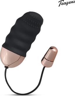 Teazers - Geribbeld Vibratie Eitje - Oplaadbaar - Sex Toys voor Vrouwen - Vibrators voor Vrouwen - Vibratie Ei met Afstandsbediening - Sex Toys voor Koppels - Zwart/Goud — thumbnail 1