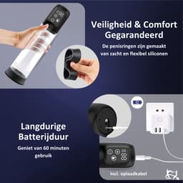 Toys Hub® Automatische Penispomp MAX - Met 3 Penisringen & Ebook - Elektrisch - USB Oplaadbaar - LED Scherm - Sex Toys voor Mannen - Penis Vergroter – 20 CM — thumbnail 7